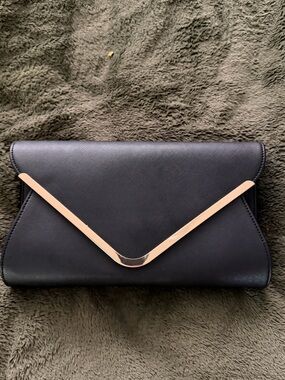 Black Envelope Clutch with Gold Accent, unused!